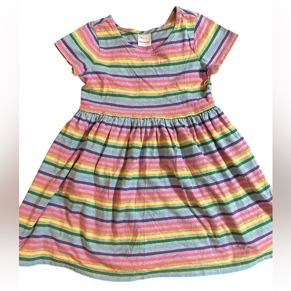 3 Hanna Andersson Red Floral Pink Stripe Grey Blue Green Multi Dress Lot - Picture 7 of 12